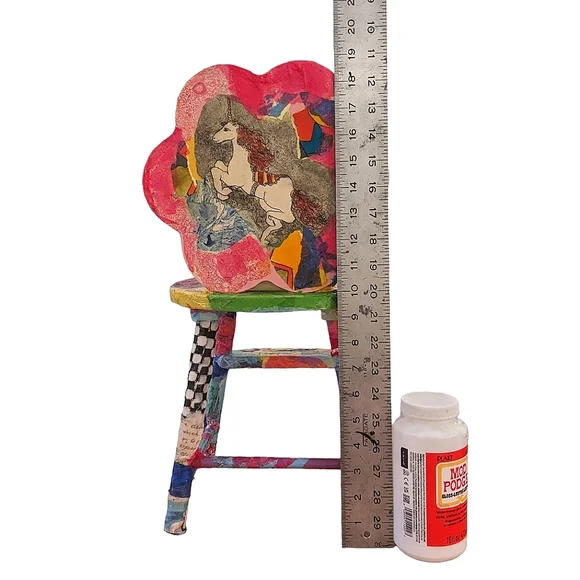 OOAK Handcrafted wood highchair. Signed original one of a kind art - Picture 14 of 16